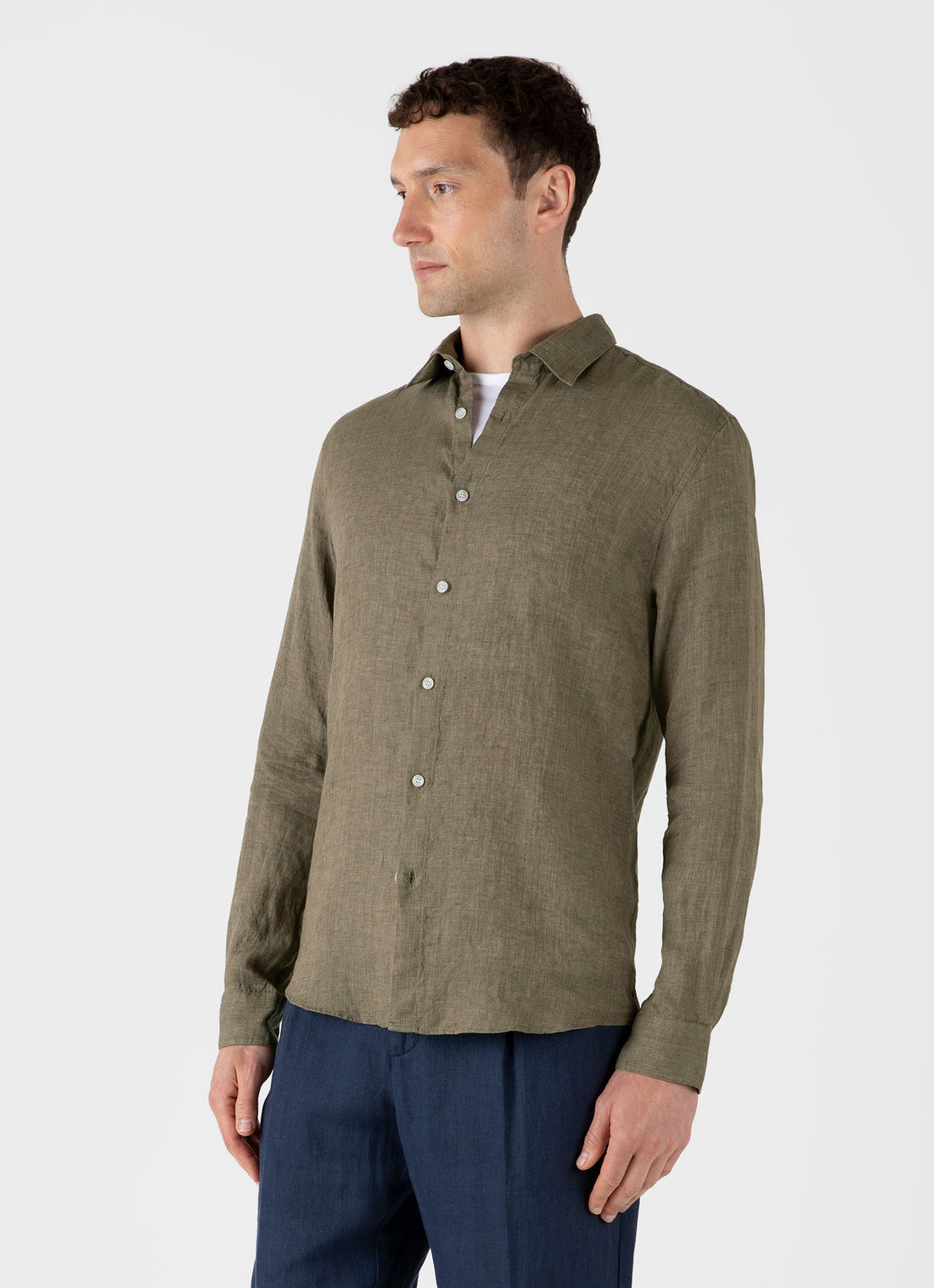 Men's Linen Shirt in Khaki