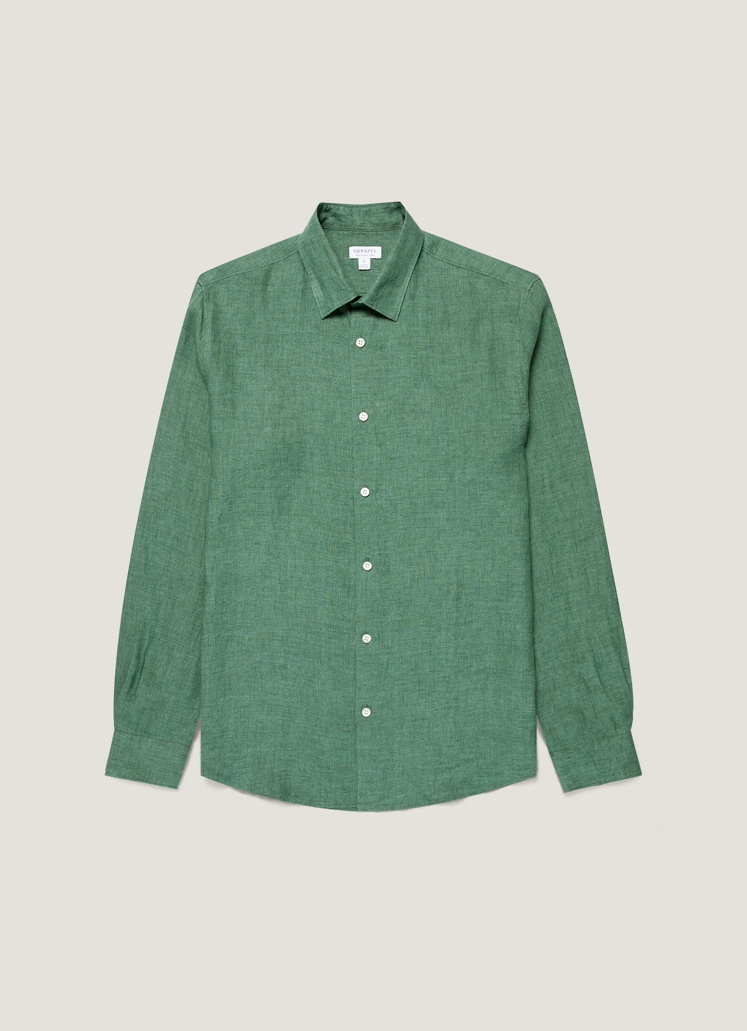 Men's Linen Shirt in Bright Green