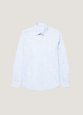 Men's Linen Shirt in Sky Blue/Navy