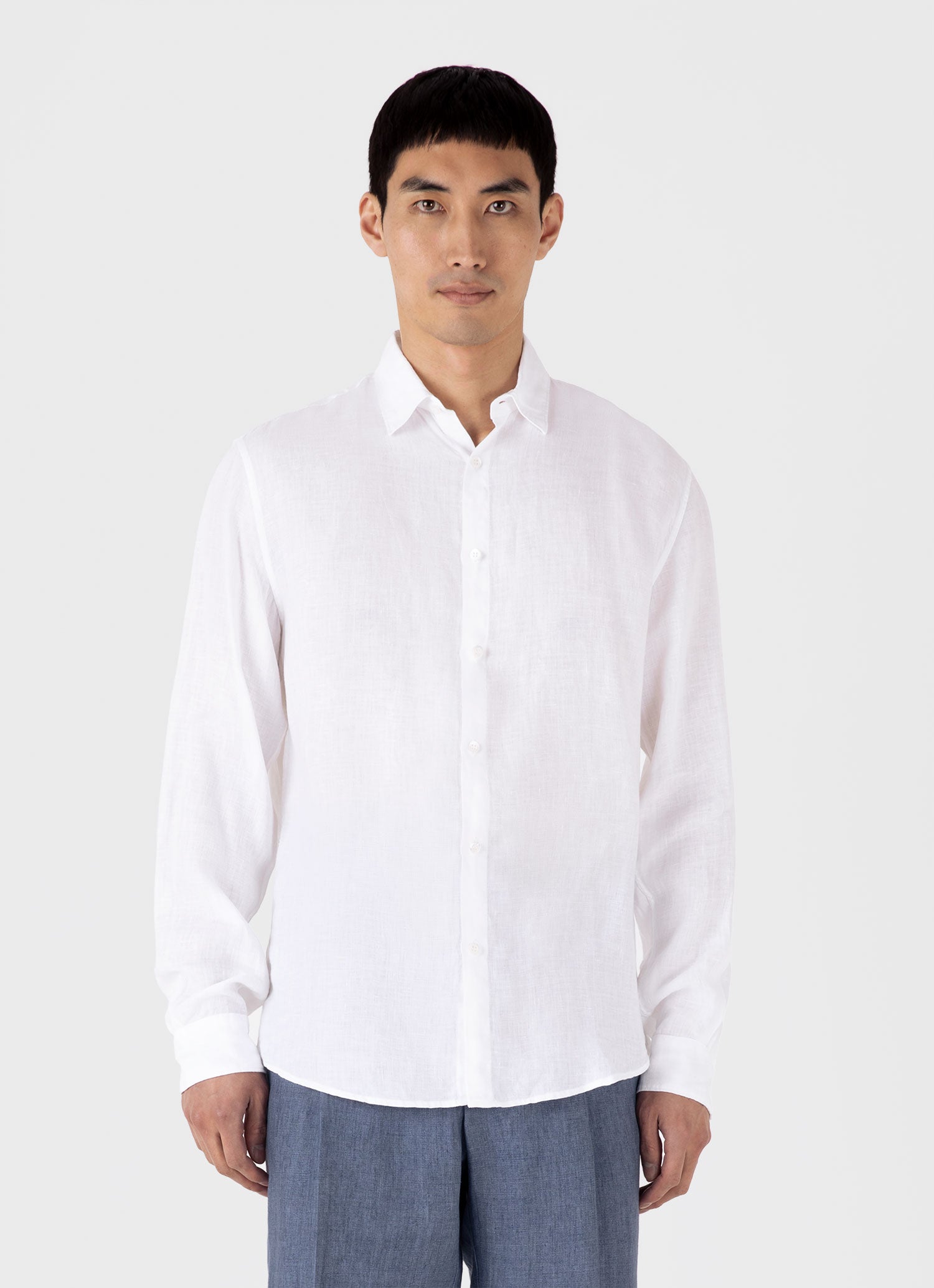 Men's Linen Shirt in White