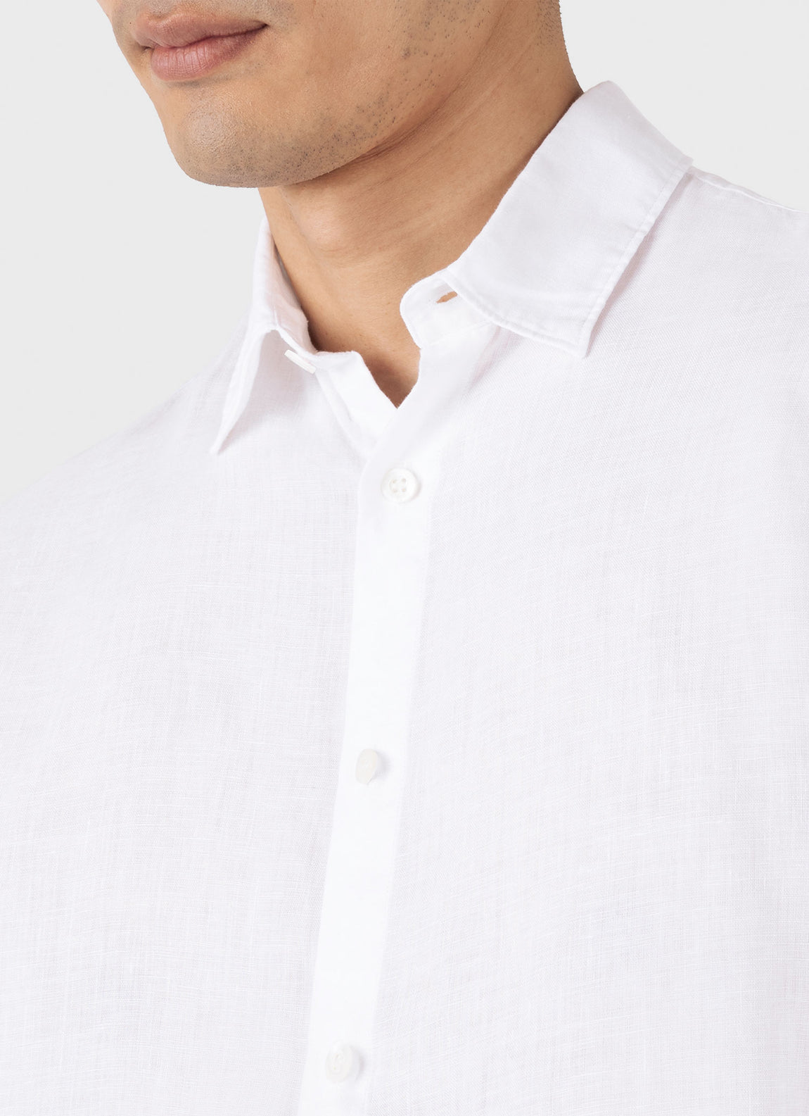 Men's Linen Shirt in White