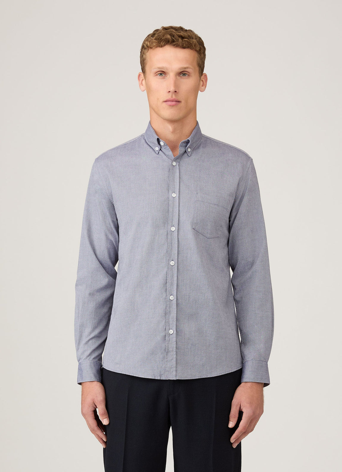 Men's Button Down Oxford Shirt in Dark Blue