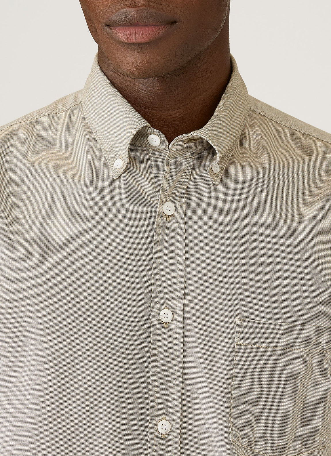 Men's Button Down Oxford Shirt in Light Khaki