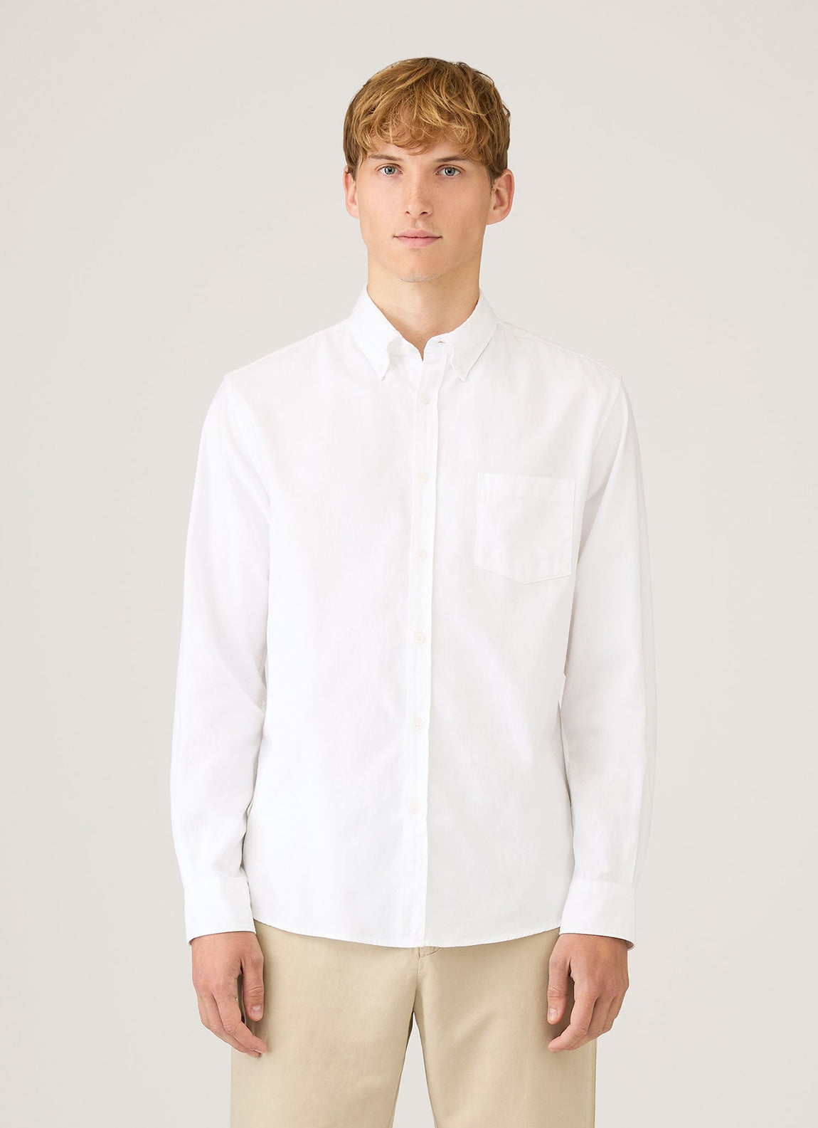 Men's Button Down Oxford Shirt in White