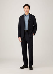 Men's Cotton Cashmere Shirt in Dark Blue