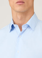 Men's Cotton Stretch Shirt in Light Blue