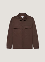 Men's Cotton Cashmere Overshirt in Truffle