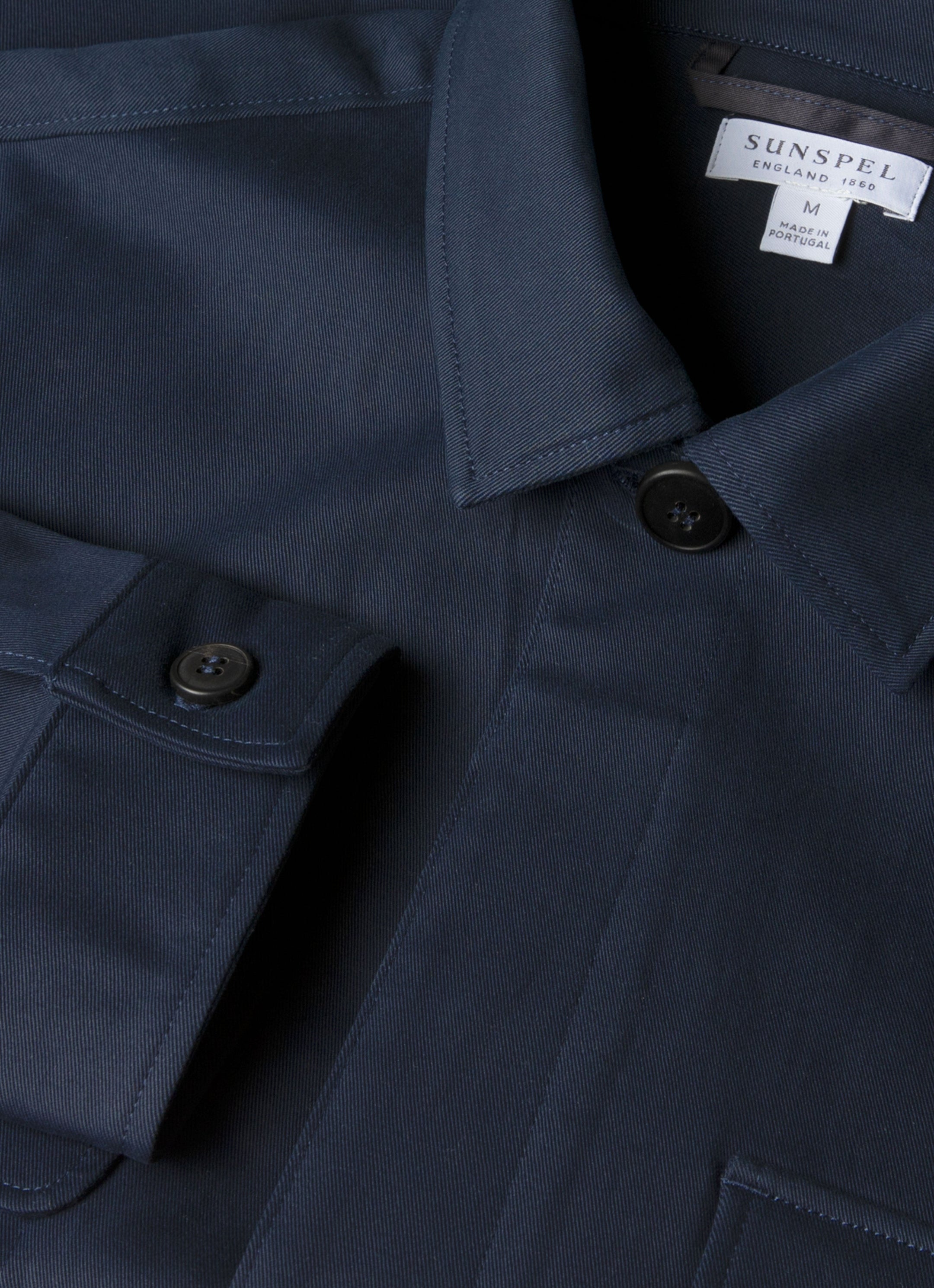 Men's Cotton Cashmere Overshirt in Navy