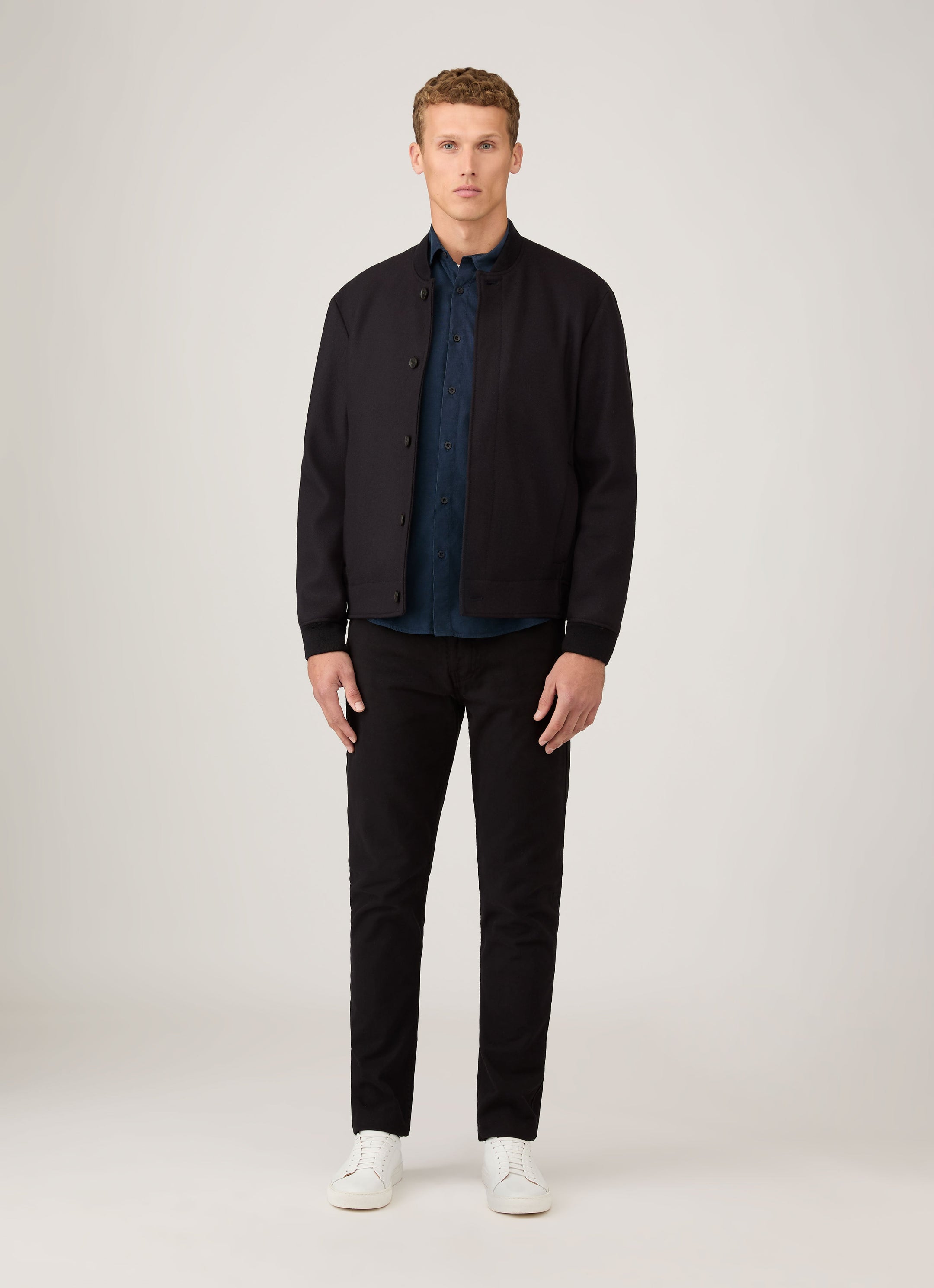 Men's Fine Cord Shirt in Navy