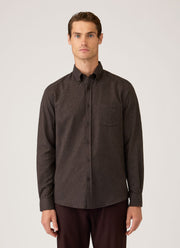 Men's Button Down Flannel Shirt in Dark Chocolate