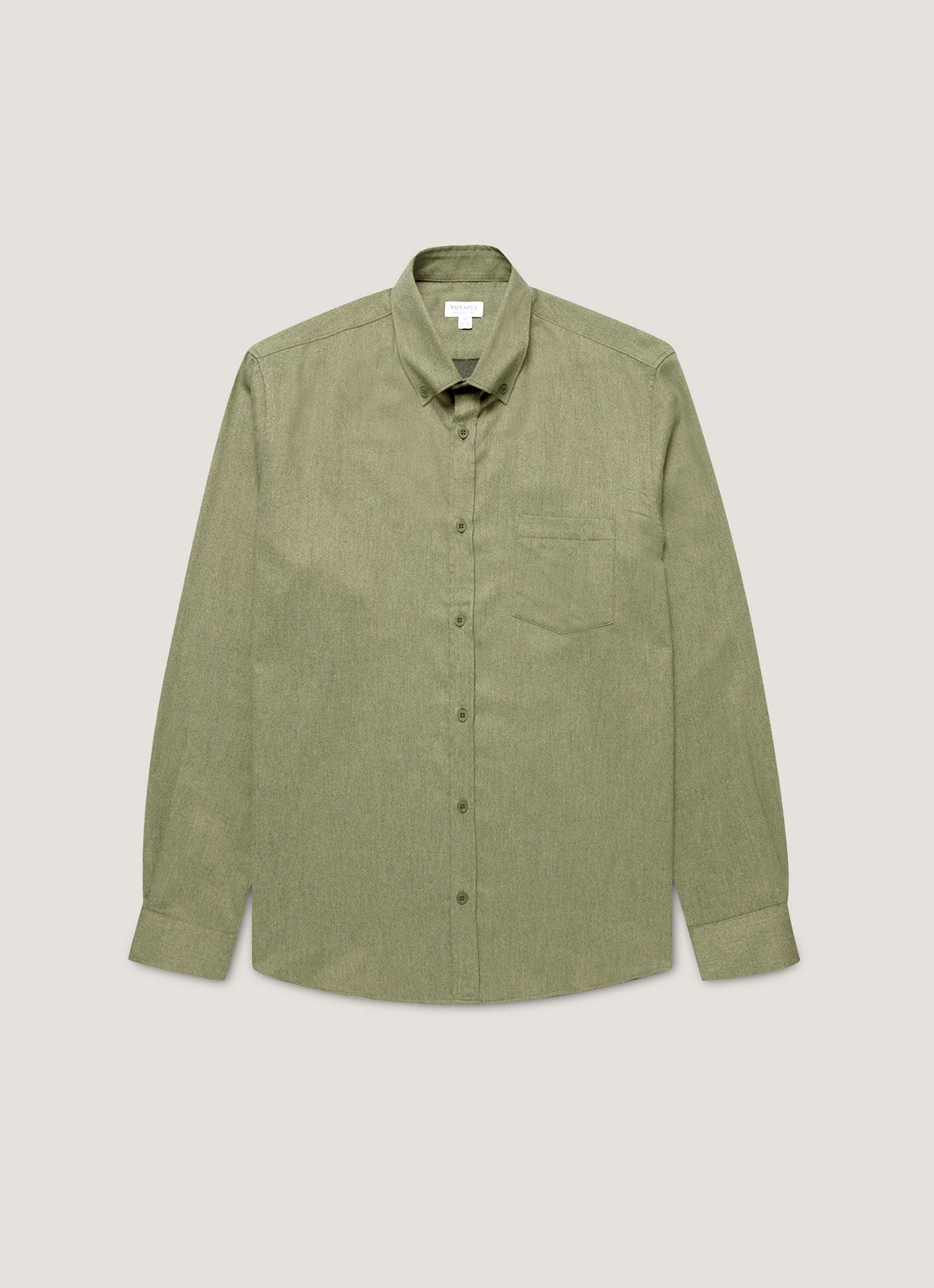 Men's Button Down Flannel Shirt in Sea Moss Melange