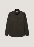 Men's Button Down Flannel Shirt in Loden Green