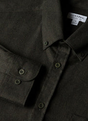 Men's Button Down Flannel Shirt in Loden Green