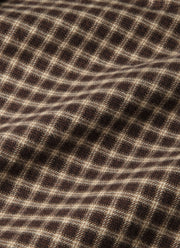 Men's Button Down Flannel Shirt in Chestnut Small Melton Check