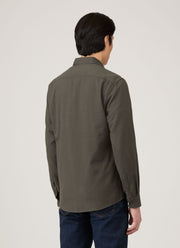 Men's Button Down Flannel Shirt in Dark Green