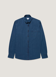 Men's Button Down Twill Shirt in Indigo