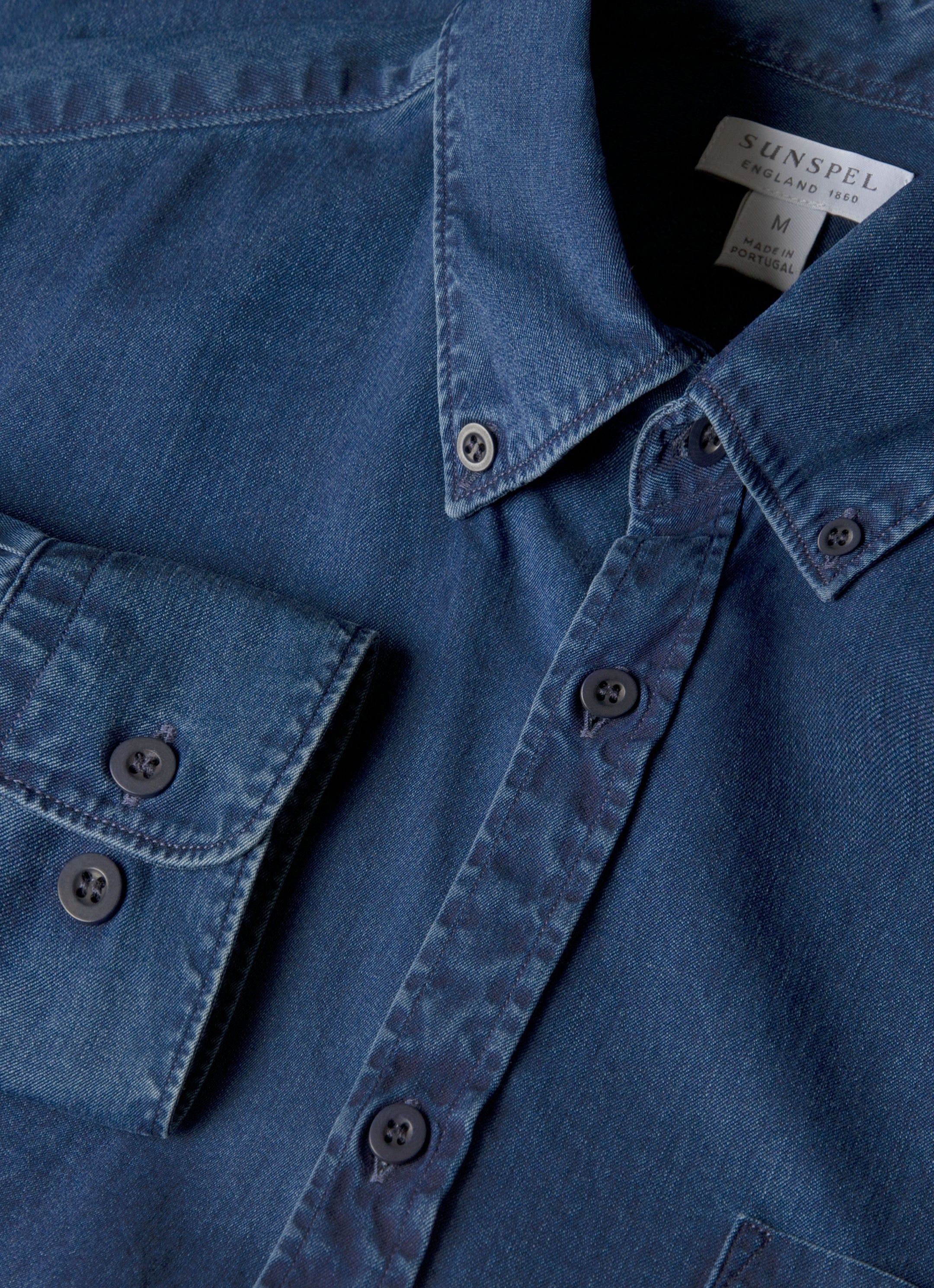 Men's Button Down Twill Shirt in Indigo