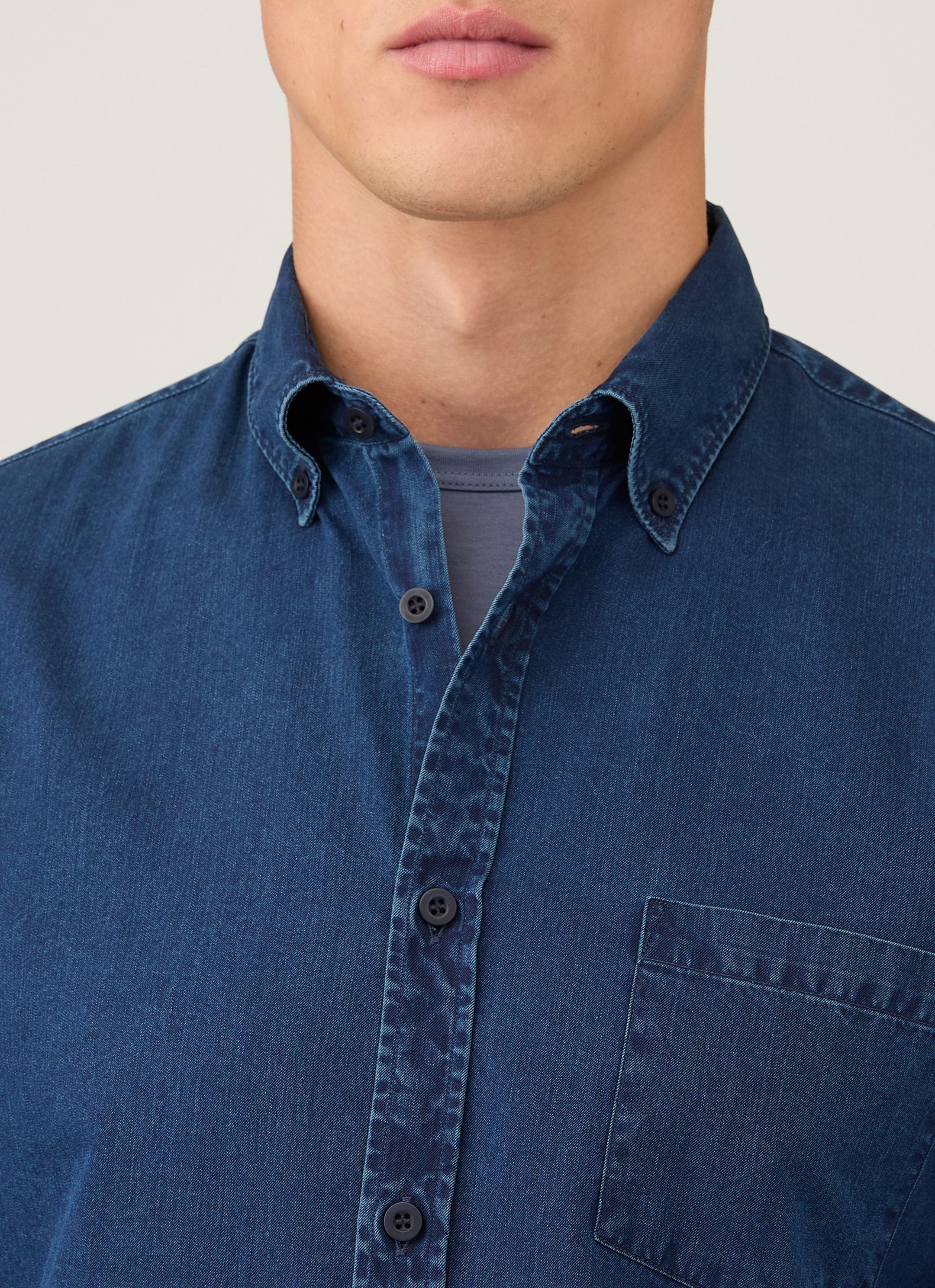 Men's Button Down Twill Shirt in Indigo