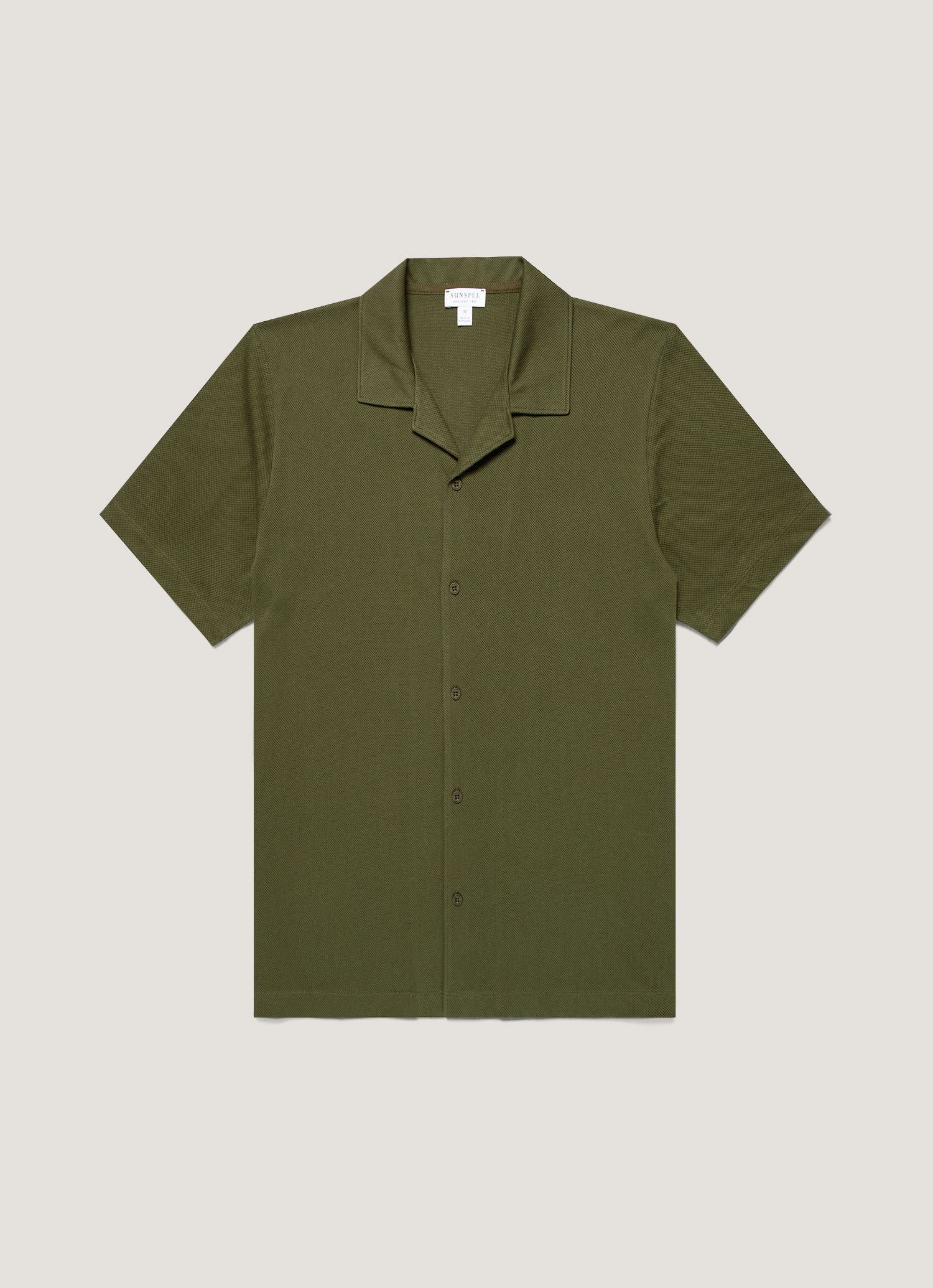 Men's Riviera Camp Collar Shirt in Deep Olive