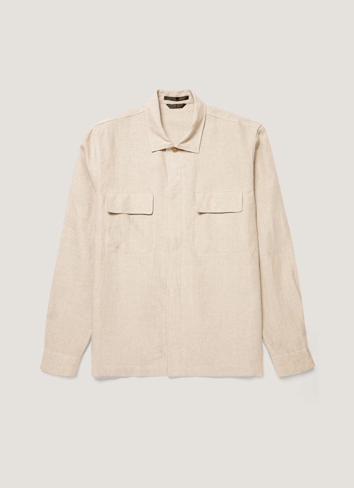 Men's Linen Overshirt in Sand