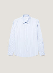 Men's Poplin Shirt in Sky Blue/White/Navy