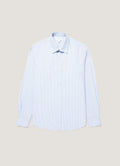 Men's Poplin Shirt in White/Blue/Navy