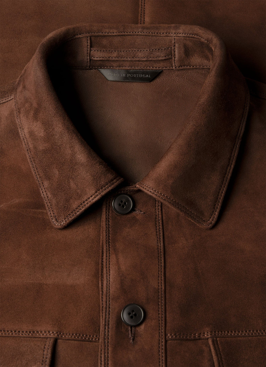 Men's Suede Overshirt in Dark Brown