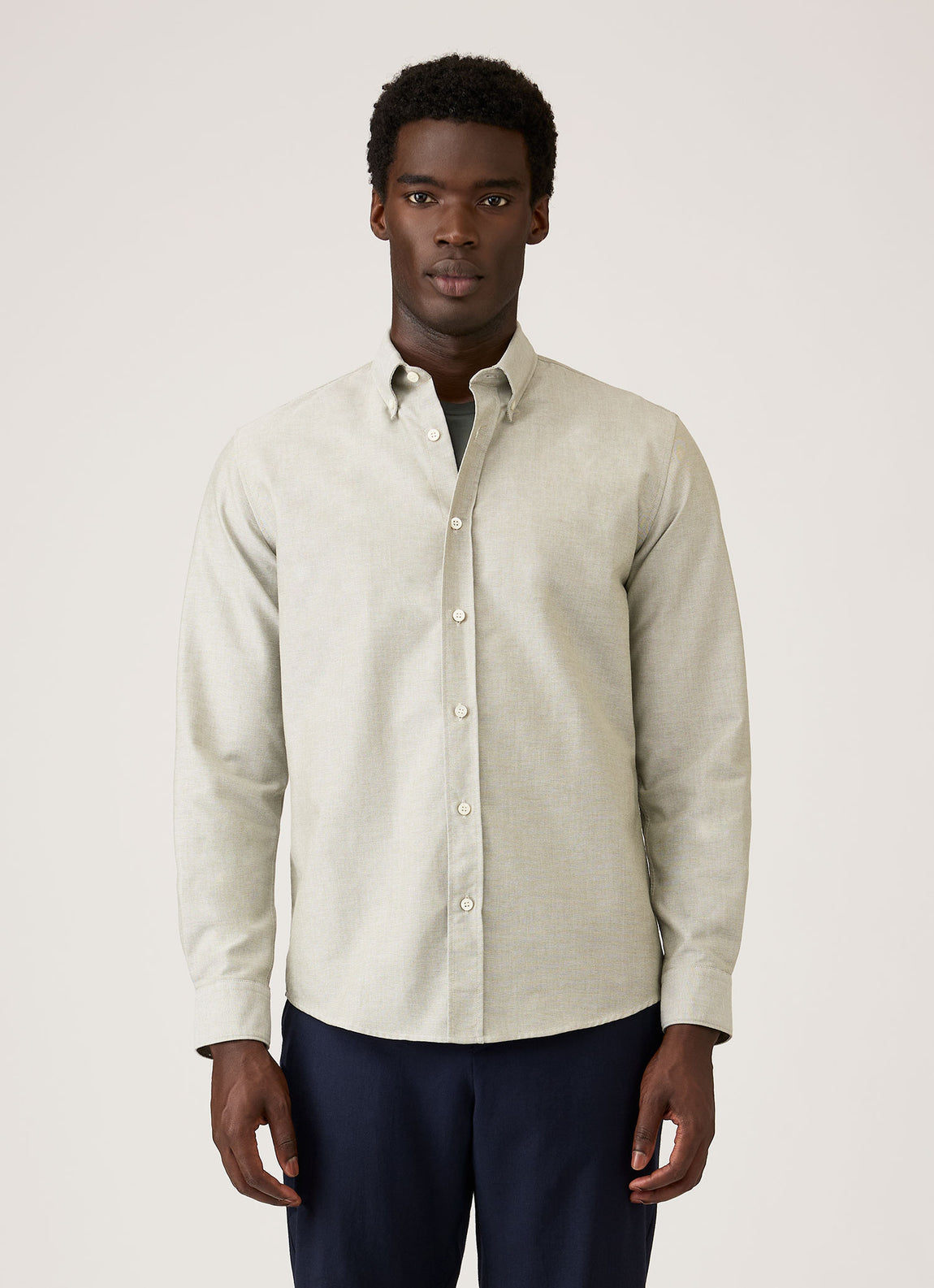 Men's Button Down Oxford Shirt in Light Khaki