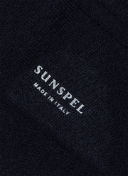Men's Cashmere Ribbed Socks in Navy