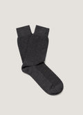 Men's Merino Wool Waffle Socks in Charcoal Melange