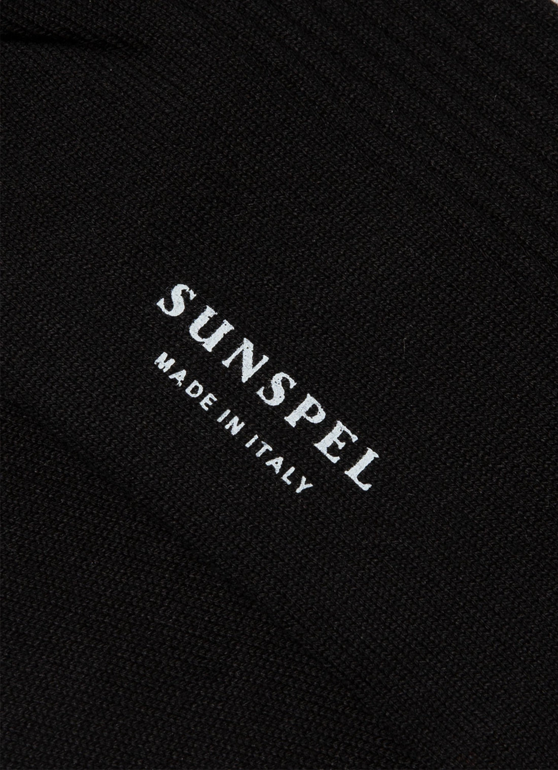 Men's Cotton Ribbed Socks in Black
