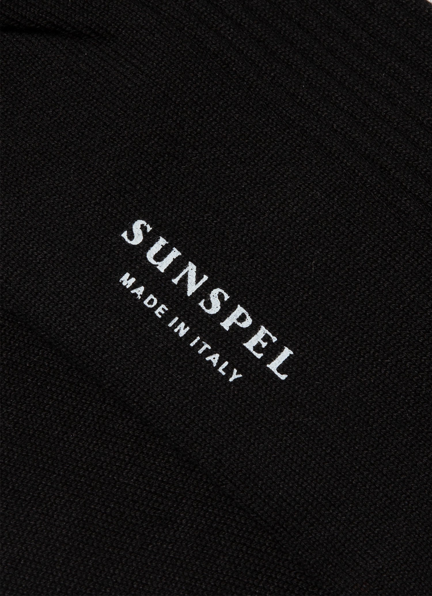 Men's Cotton Ribbed Socks in Black