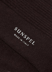 Men's Cotton Ribbed Socks in Truffle