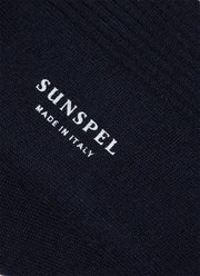 Men's Cotton Ribbed Socks in Navy