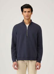 Men's Half Zip Loopback Sweatshirt in Navy
