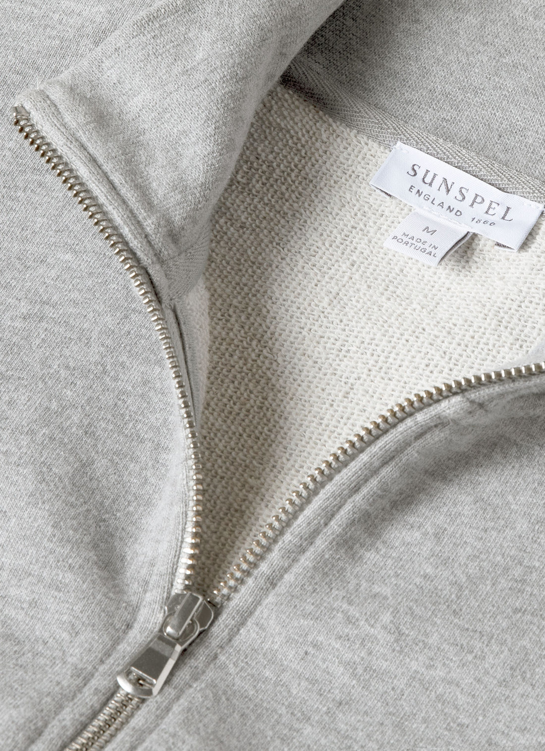 Loopback Pullover mit halbem Reißverschluss