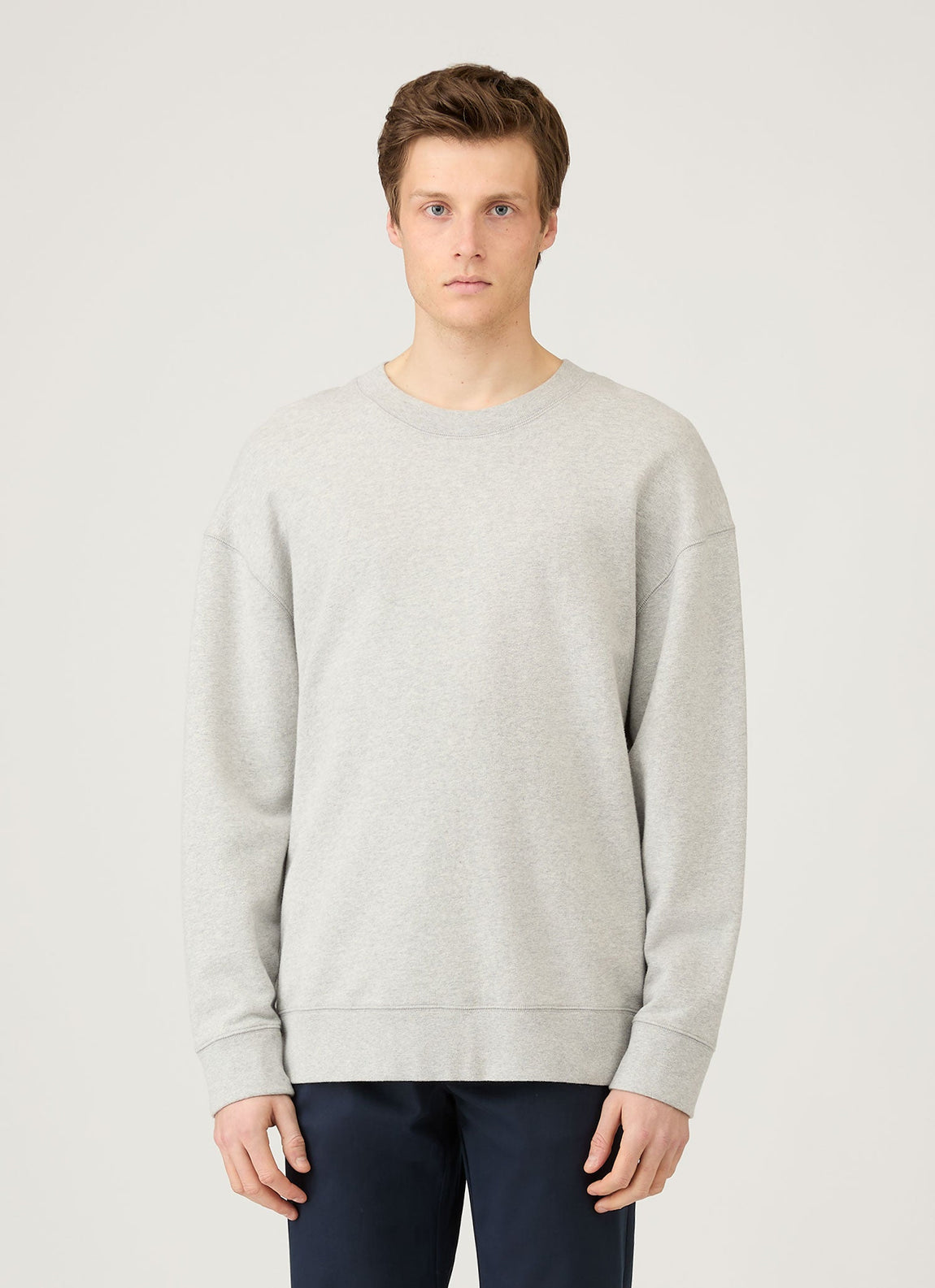 Men's Oversized Loopback Sweatshirt in Light Grey Melange