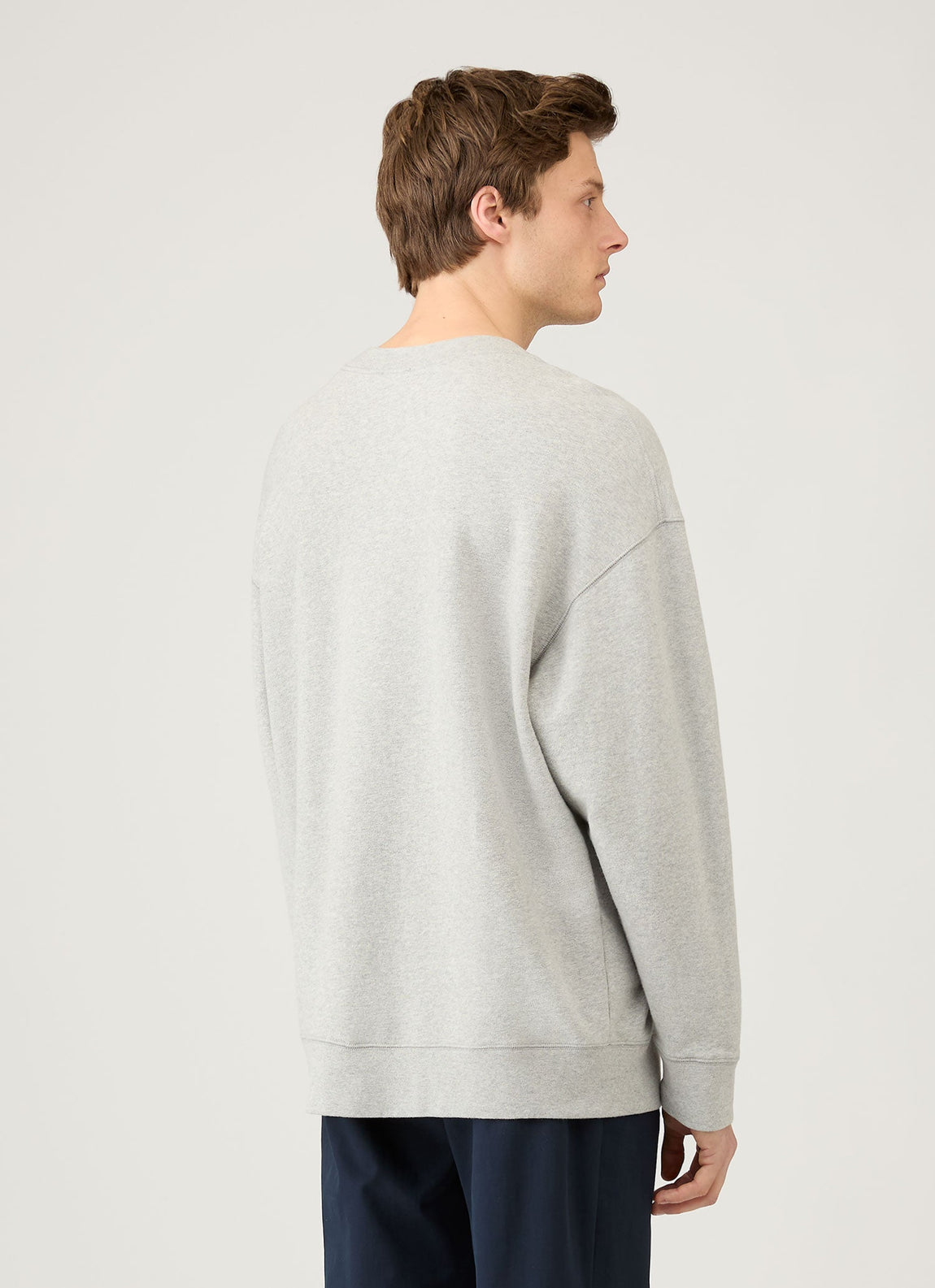 Men's Oversized Loopback Sweatshirt in Light Grey Melange
