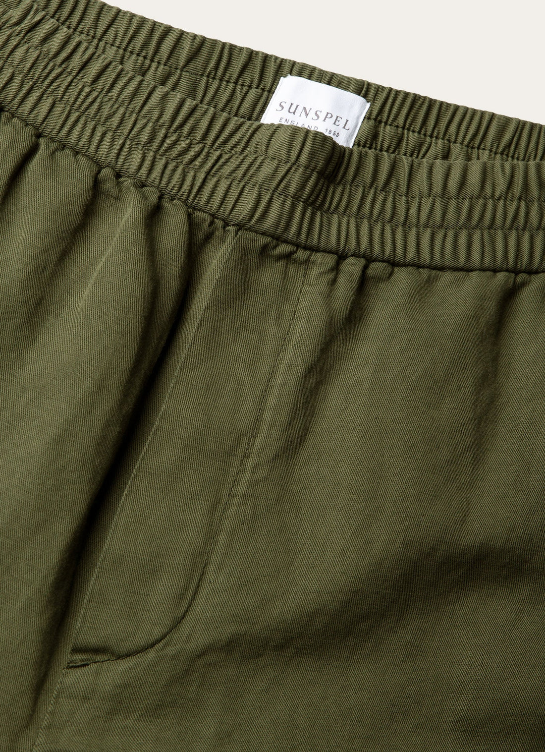 Men's Cotton Linen Drawstring Trouser in Deep Olive
