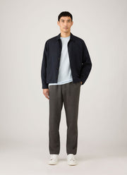 Men's Cotton Linen Drawstring Trouser in Charcoal