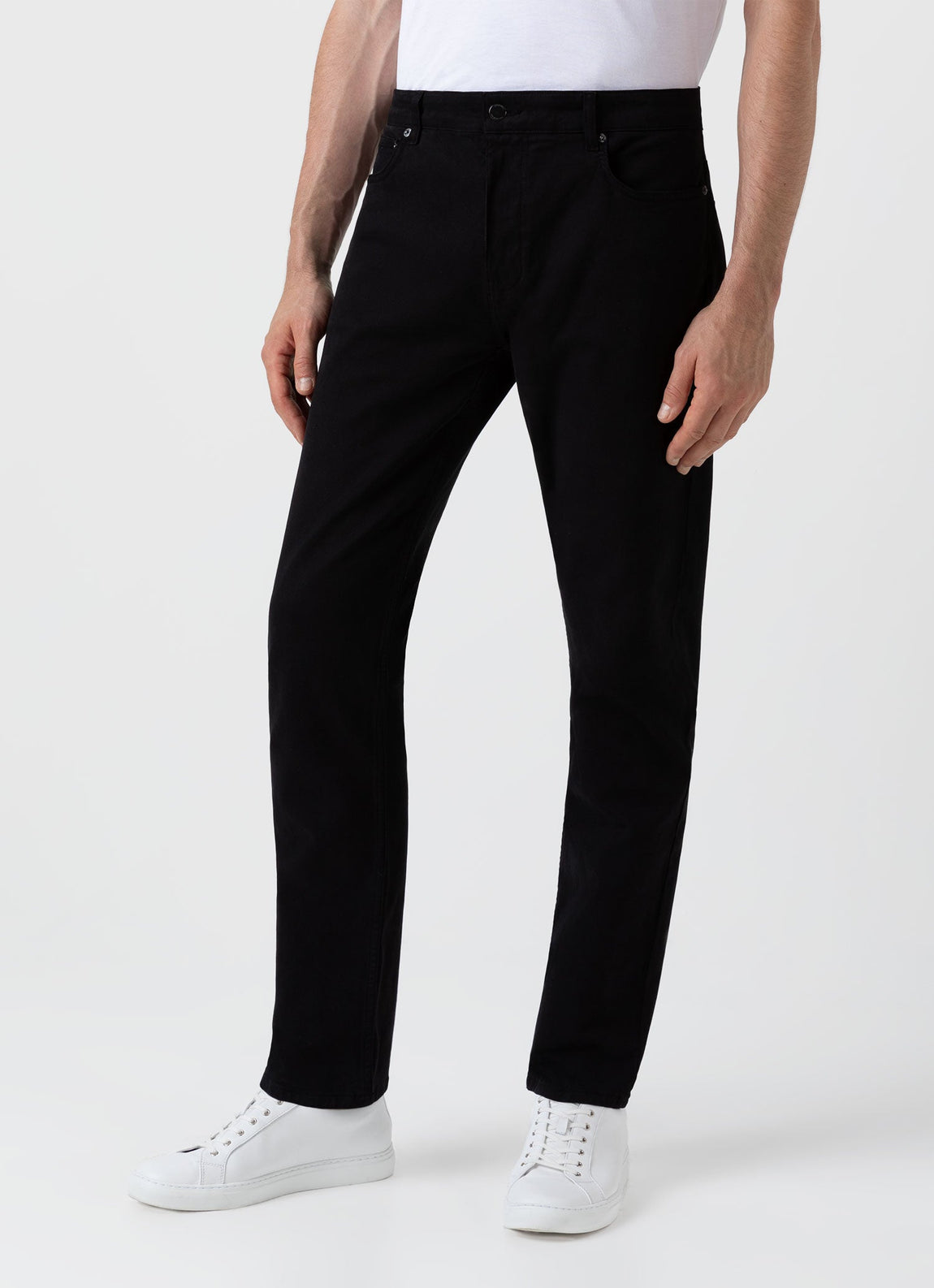 Men's Cotton Drill 5 Pocket Trouser in Black