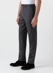 Men's Donegal Wool Trouser in Mid Grey Melange