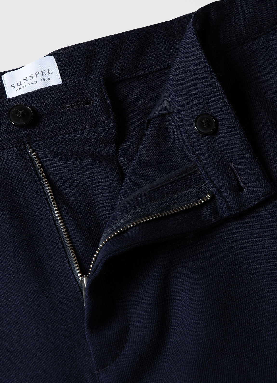 Men's Wool Twill Chore Trousers in Dark Navy