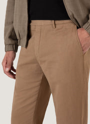 Men's Cotton Linen Trouser in Dark Tan
