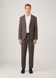 Men's Lightweight Travel Wool Trouser in Light Coffee Melange