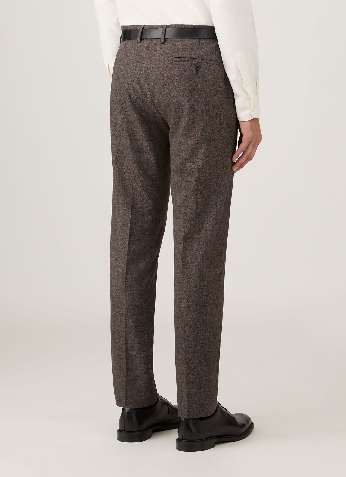 Men's Lightweight Travel Wool Trouser in Light Coffee Melange