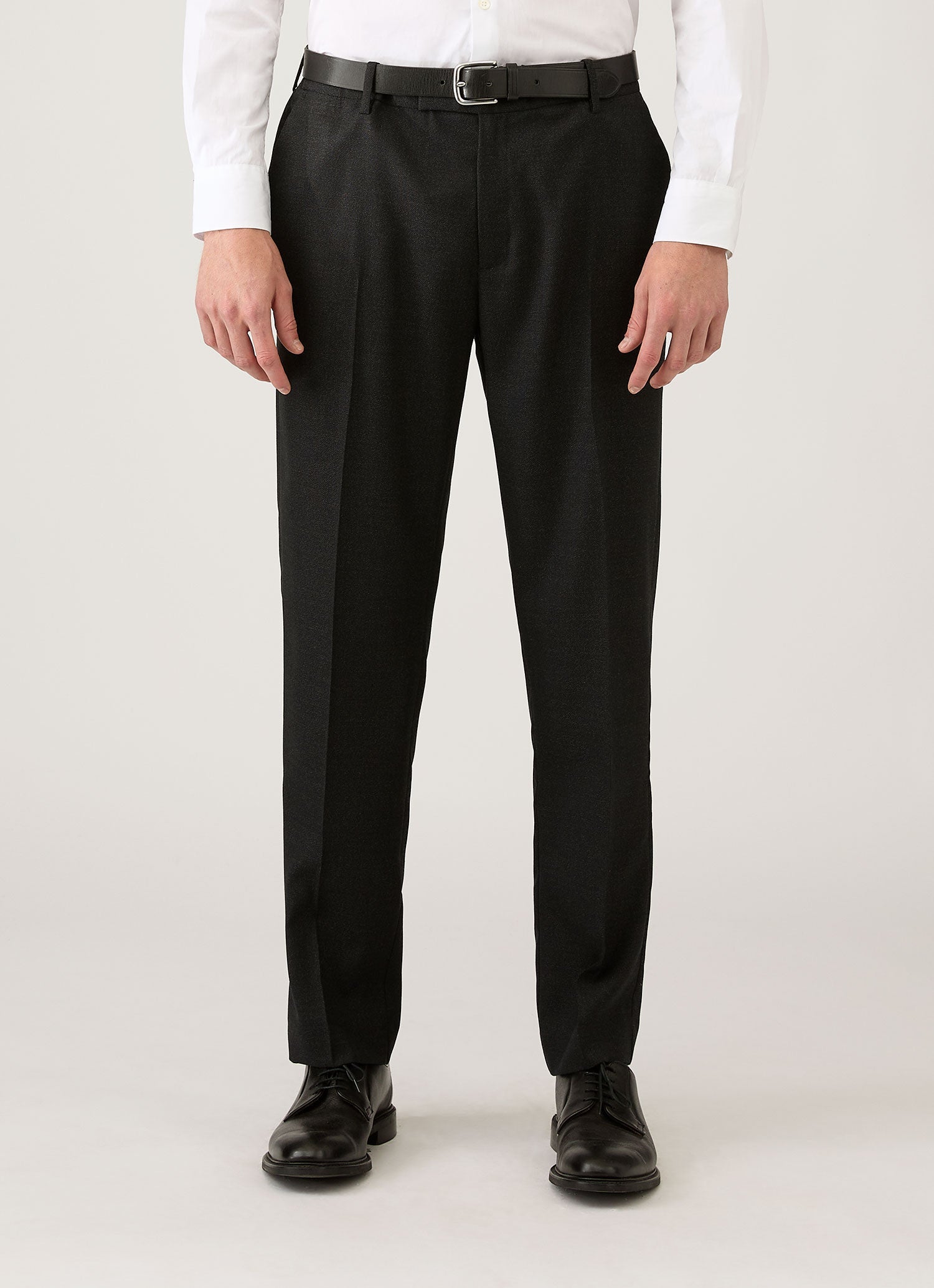 Men's Lightweight Travel Wool Trouser in Dark Charcoal Melange