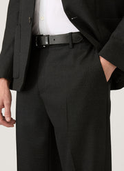 Men's Lightweight Travel Wool Two-Piece Suit in Dark Charcoal Melange