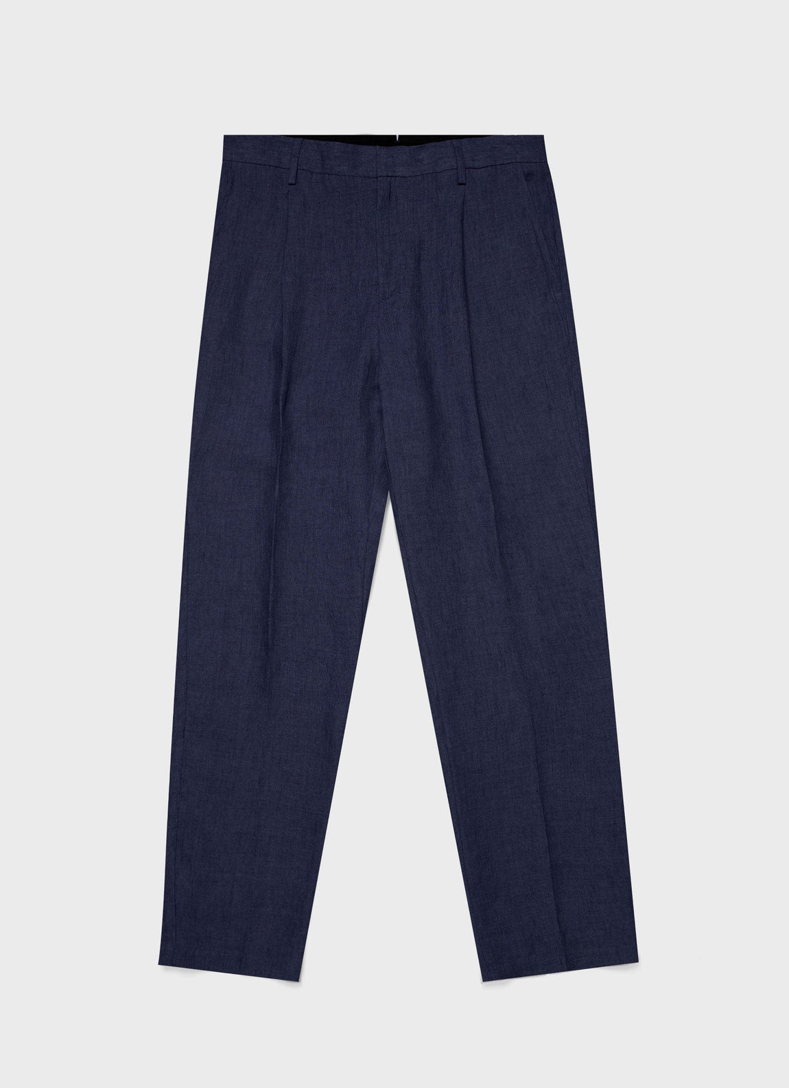 Men's Pleated Linen Trouser in Light Navy