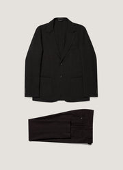 Men's Textured Wool Two-Piece Suit in Dark Charcoal Melange